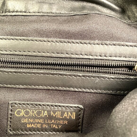 Giorgia Milani Black Tote Handbag Made in Italy - Picture 6 of 8